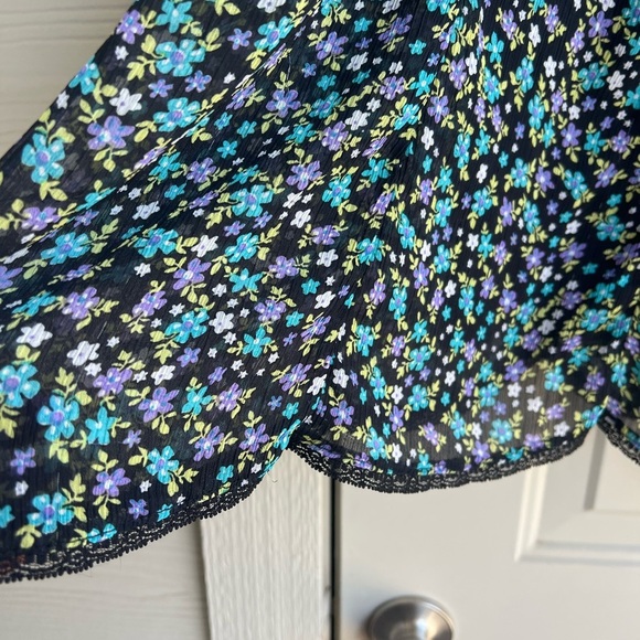 Dressbarn Size 22 Floral Chiffon Maxi Skirt Made in USA Lightweight - Picture 4 of 10